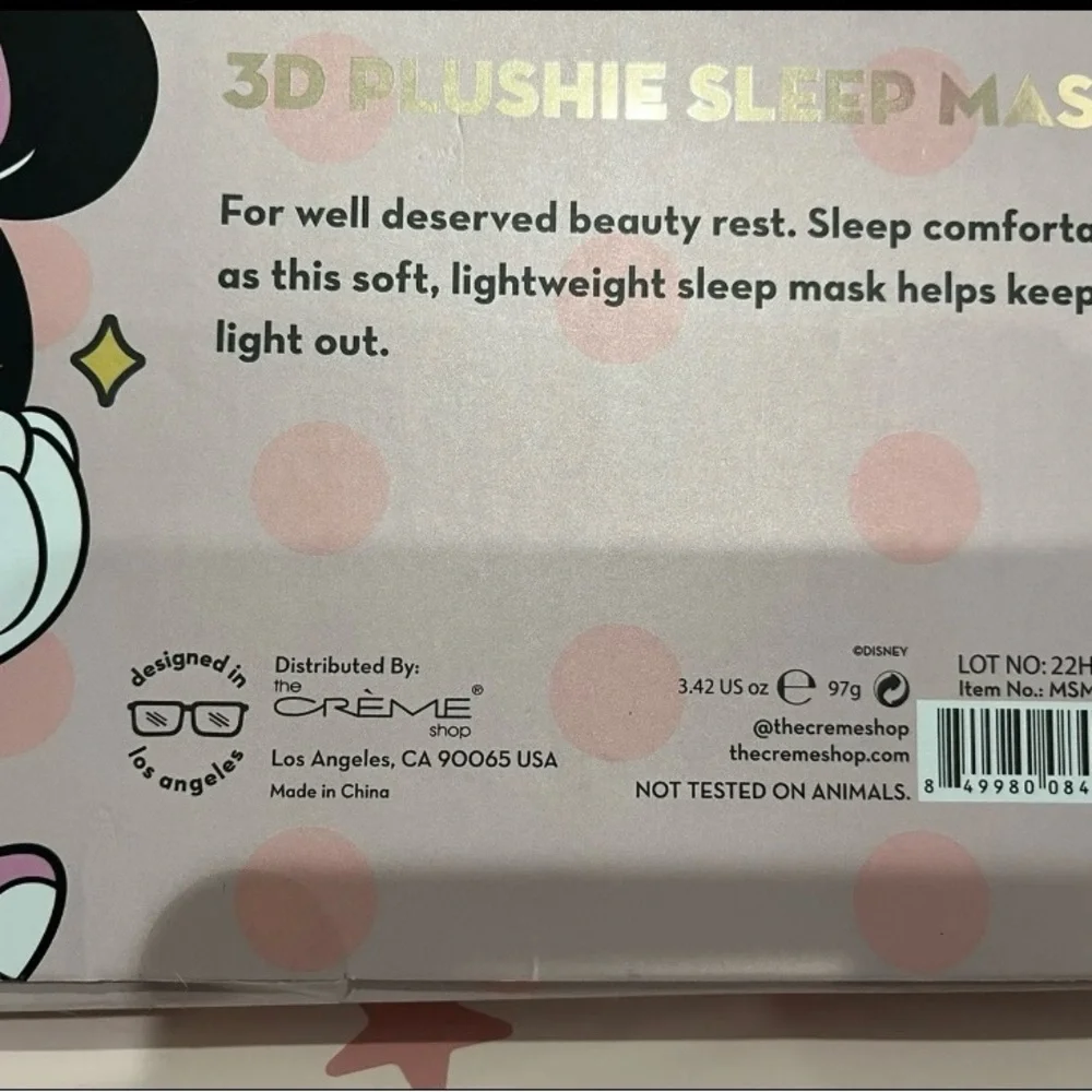 Disney Minnie Mouse Plushie Sleep Mask